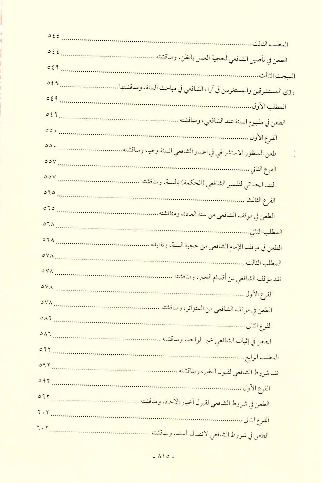 قائمة محتويات كتاب افتراءات المستشرقين والحداثيين على أصول الشريعة وأئمتها للدكتور هاني محمود ص. 815