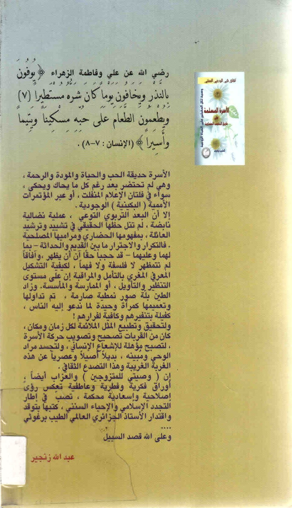 خلفية غلاف كتاب الأسرة المسلمة على طريق النهضة الحضارية.